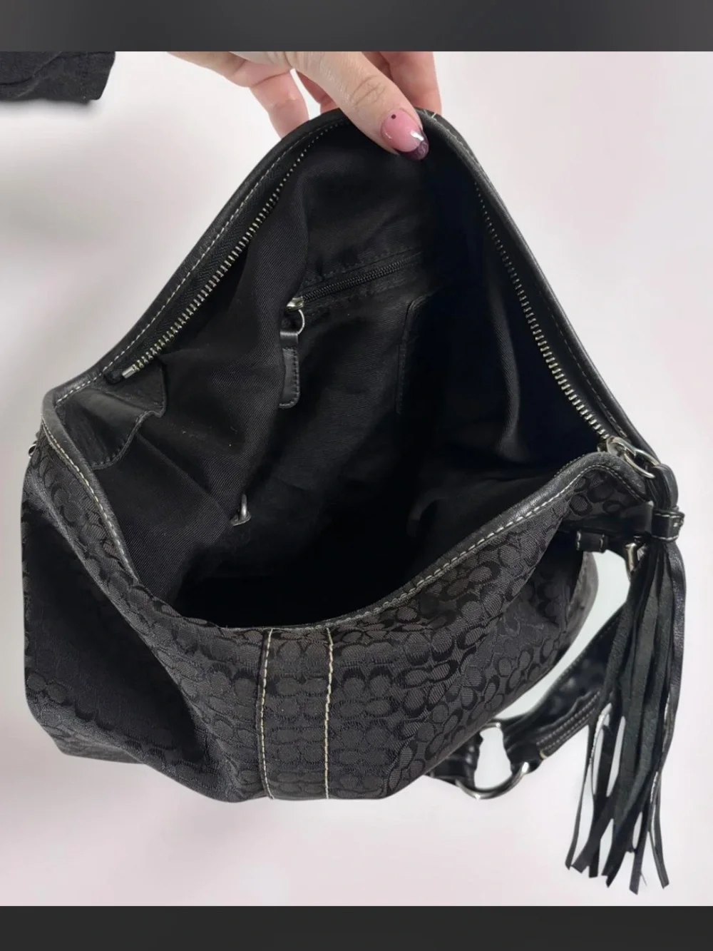 Coach Signature Hobo Bag with Tassel
